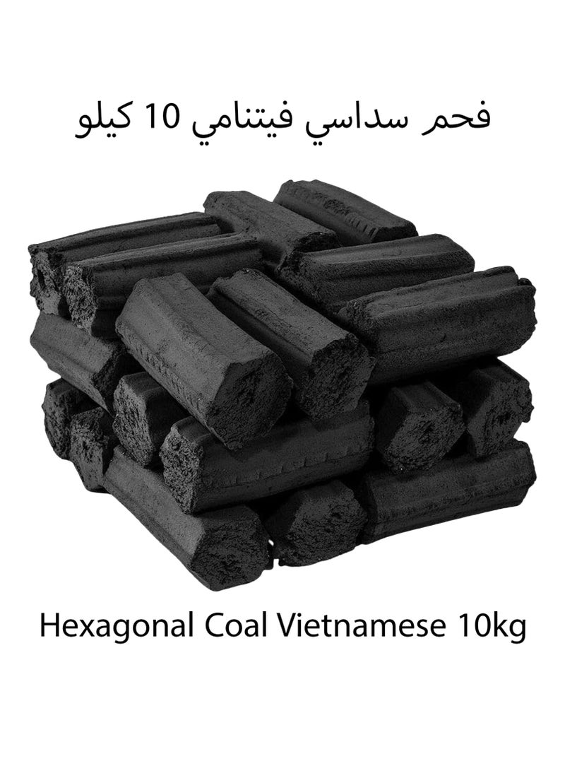فحم سداسي الشكل، فيتنامي، 10 كجم، فحم خشبي طويل الاحتراق - Image 1