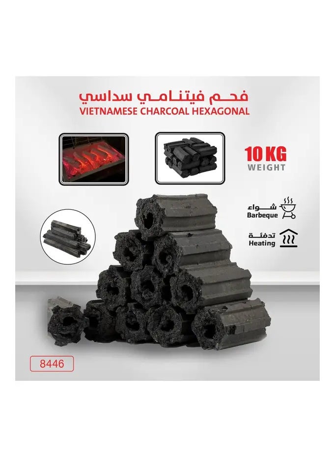 فحم سداسي الشكل، فيتنامي، 10 كجم، فحم خشبي طويل الاحتراق - Image 2