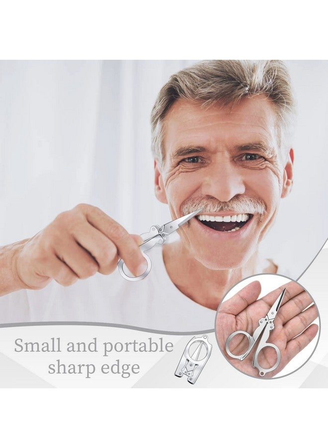 SUMAJU Folding Scissors, 4Pcs Stainless Steel Small Scissors Pocket Portable Foldable Travel Scissors Tiny Mini Craft Cutter - Image 4