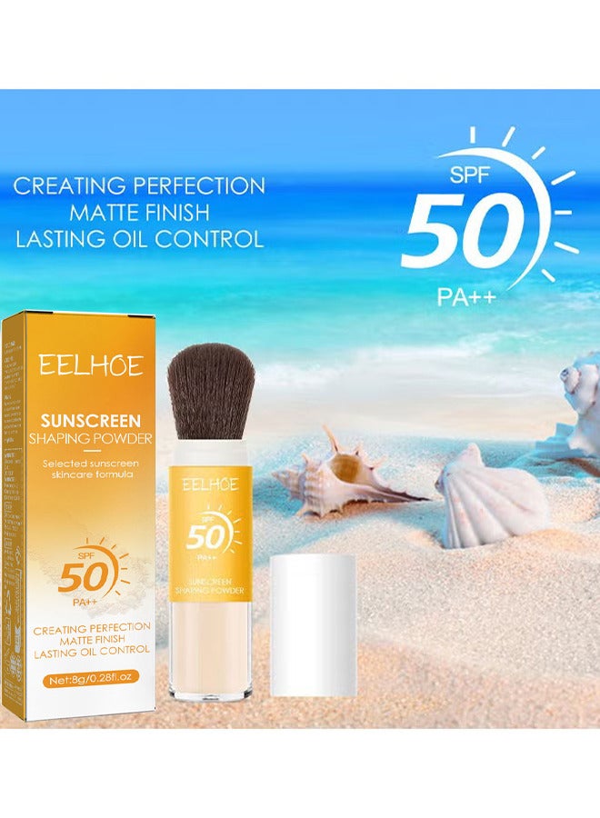 EELHOE Sunscreen Setting Powder, SPF 50 PA++, UVA And UVB Protection, No Parabens, Gluten Free, Vegetarian, Hypo-Allergenic, Long-Lasting Lightweight Breathable Sunscreen Power, With Soft Sunscreen Brush - Image 5