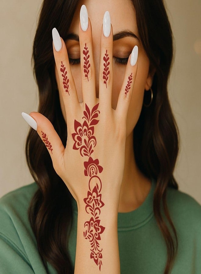 VANVATI Party Friendly Combo Mehndi Stencil Sticker For Teenagers Ladies Beautiful Mehndi Design for Finger And Hand - Image 4