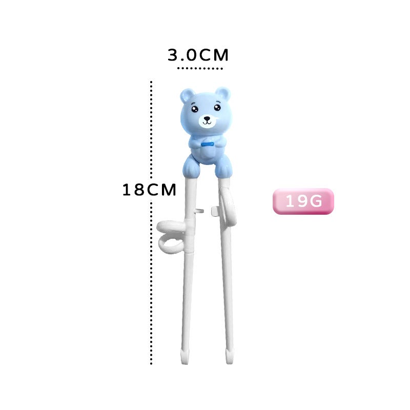 Childrens Chopsticks Learning Chopsticks Training Chopsticks Tableware Set 304 Stainless Steel Spoon Fork Baby Cartoon Correction Chopsticks Maternal and InfantBlue Bear learning chopsticks (film bag) Blue Bear learning chopsticks (film bag)