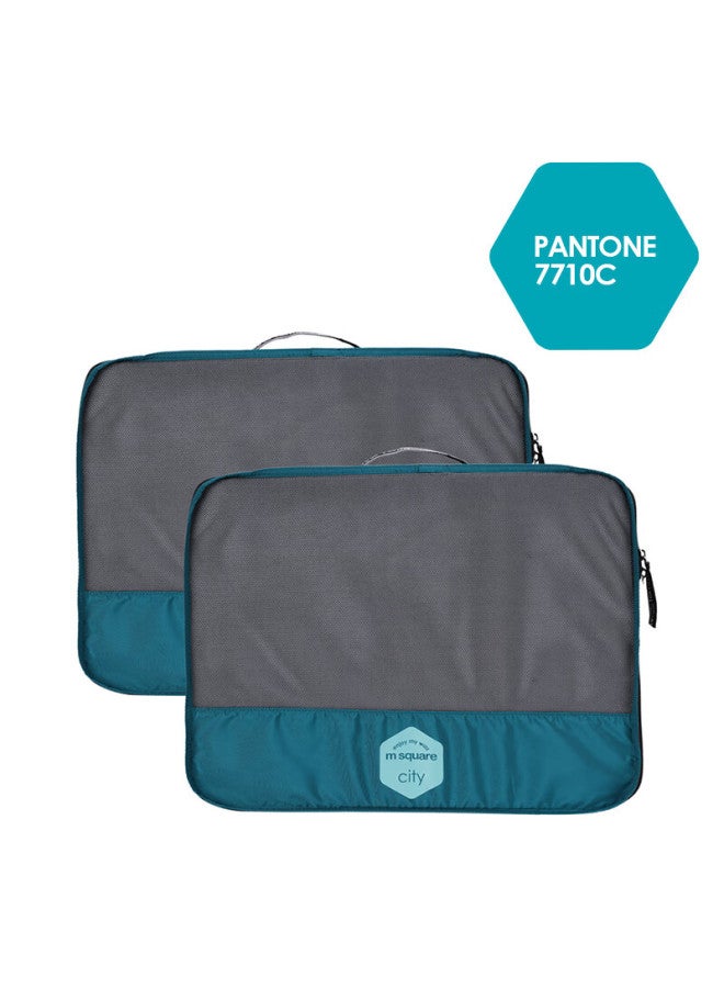 M Square M Square Travel Storage Bag, Clothes Organizer, Portable Luggage Bag For Trips, Lake Blue, Xl*2  - Image 2