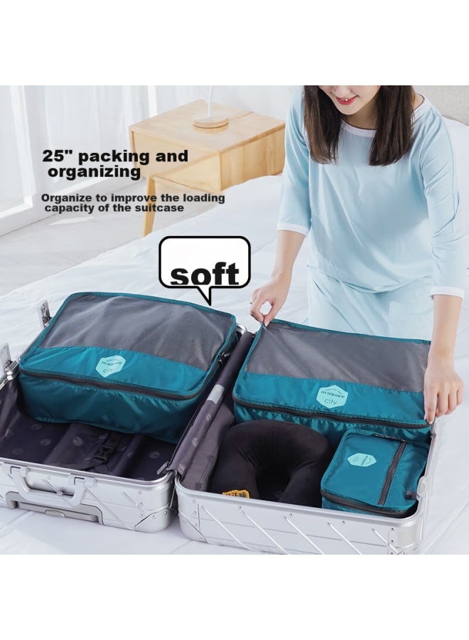 M Square M Square Travel Storage Bag, Clothes Organizer, Portable Luggage Bag For Trips, Lake Blue, Xl*2  - Image 1
