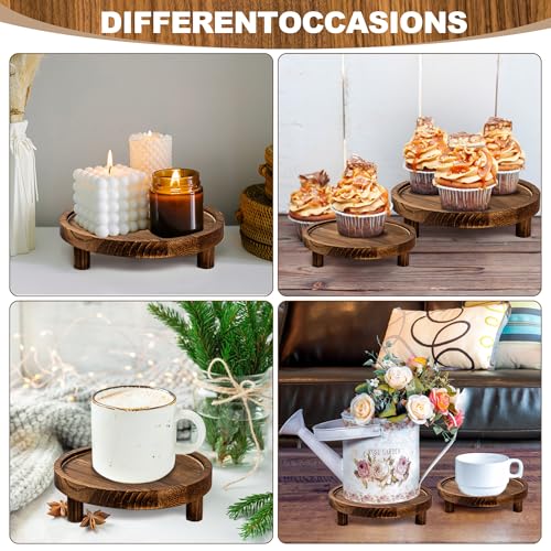 HAOPENGYOU 6PCS Wooden Risers for Display Wood Cake Stand for Party Round Food Risers for Buffet Wooden Holder Rustic Riser for Decor Tiered Tray Decor Home Kitchen (Rustic, 6 PCS (8”, 6”, 5”)) - Image 5