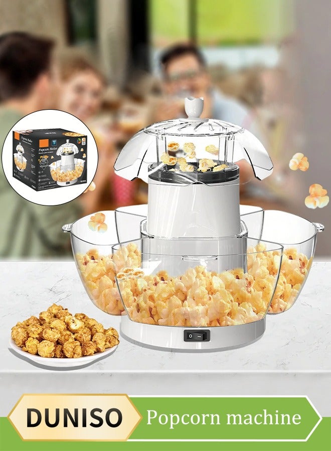 DUNISO صانعة الفشار، آلة فشار هوائية ساخنة، آلة ضغط الفشار أوتوماتيكية بالكامل، آلة فشار كهربائية صغيرة للاستخدام المنزلي، سهلة التنظيف، مناسبة للعائلات والمقاهي والمطاعم والتجمعات - Image 1