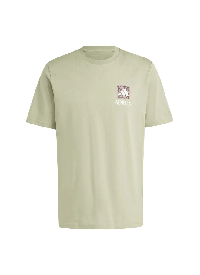 Adidas adidas M Wellness Ss T Green Training T-Shirts XS