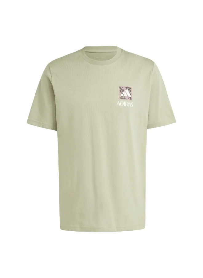 Adidas adidas M Wellness Ss T Green Training T-Shirts XS