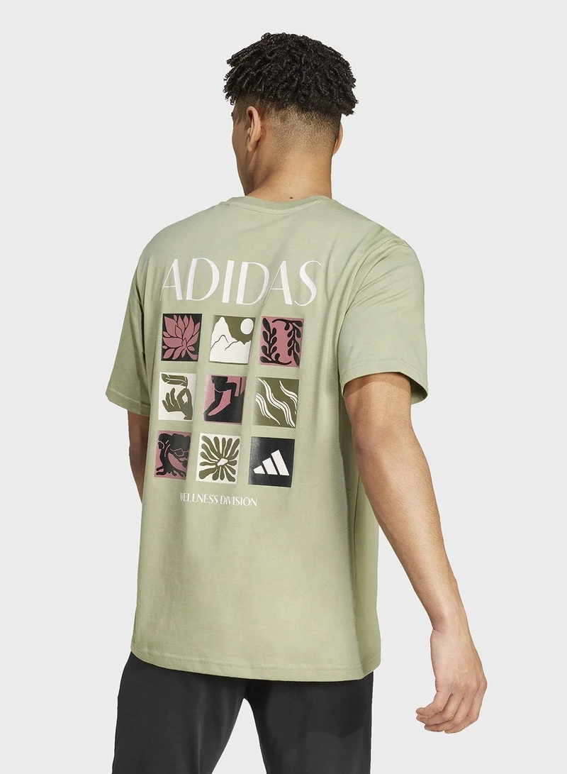 adidas Originals M Wellness Ss T Green Training T-Shirts XS