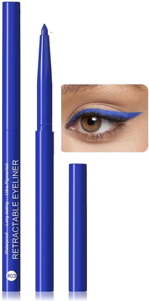 Blue Eyeliner Pencils for Eyes Royal Blue Colored Eye Liner Pencil Makeup Waterproof Smudge Proof Colored Gel Waterline Eyeliner Liquid Face Paint Stick Lipstick Pen Halloween Makeup