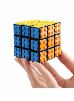 SYOSI المكعب السحري Rubix Cube 3x3 البناء على الطوب المكعب السحري لغز دعابة الدماغ ولعبة الطوب في 1 للأطفال والكبار هدية متوافقة مع Lego  - Image 4