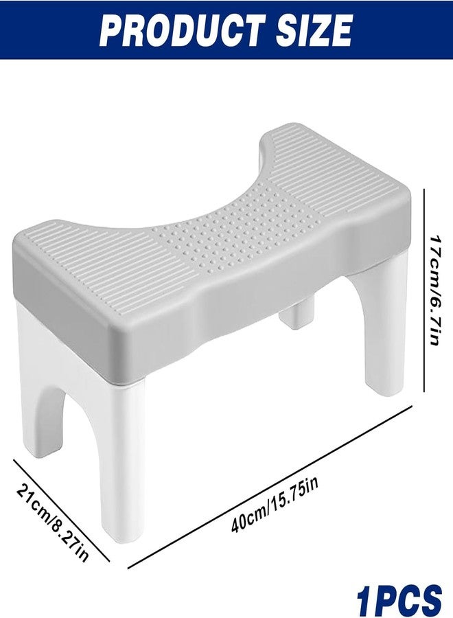 GION Heavy Duty Plastic Portable Squatting Poop Foot Stool with Freshener Space, Bathroom Non-Proof Toilet Assistance Step Stool (1Pcs) (Grey) - Image 2