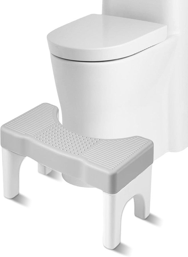 GION Heavy Duty Plastic Portable Squatting Poop Foot Stool with Freshener Space, Bathroom Non-Proof Toilet Assistance Step Stool (1Pcs) (Grey) - Image 1