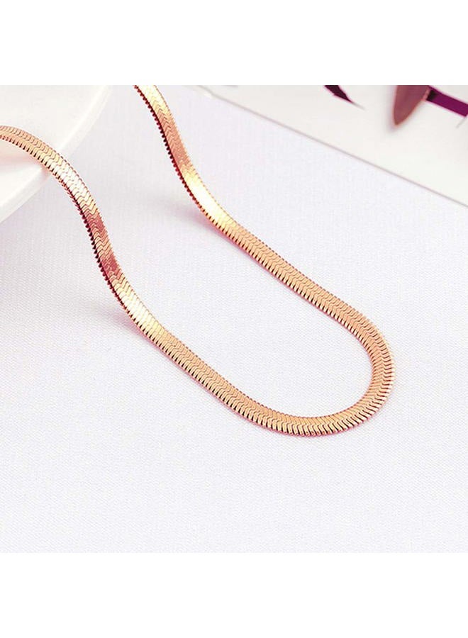QJLE Rose Gold Anklet for Women,Flat Snake Chain Link Dainty Cute Anklets for Teen girls Ankle Bracelets for women Beach Jewelry - Image 3