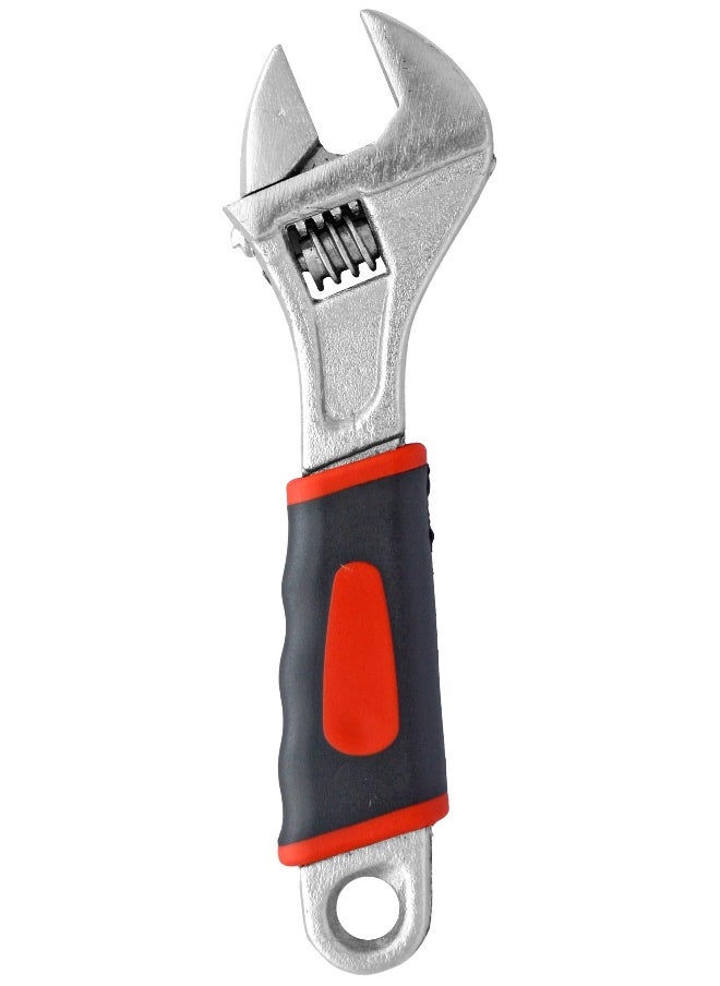 KADRIS - 6 Inch Cabon Steel Adjustable Wrench, Extra Wide Jaw Opening, Heat Treated Chrome Plated Drop, Hand Rubber Grip - Image 1