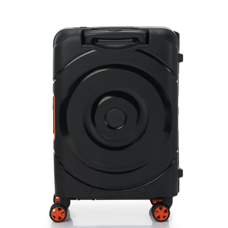 AMERICAN TOURISTER black Circurity Suitcase, Cabin Size 55 cm / 20 inch, 4 Spinner Wheels, Hard Top, Polypropylene, Black|Scratch & Impact Resistant Material|Lightweight|XtraSecu™ 3 Point Locking System|TSA Lock - 3 Years International Warranty  | Best Price UAE
