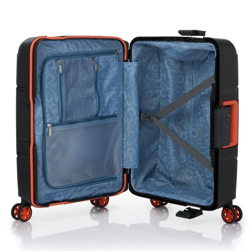 AMERICAN TOURISTER black Circurity Suitcase, Cabin Size 55 cm / 20 inch, 4 Spinner Wheels, Hard Top, Polypropylene, Black|Scratch & Impact Resistant Material|Lightweight|XtraSecu™ 3 Point Locking System|TSA Lock - 3 Years International Warranty  | Best Price UAE