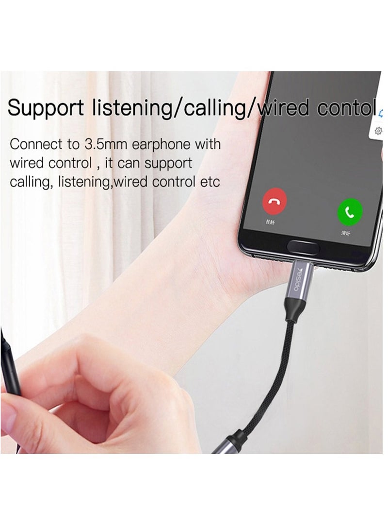 Yesido YAU19 Type-C to 3.5mm Audio Adapter Cable(Grey) - Image 4