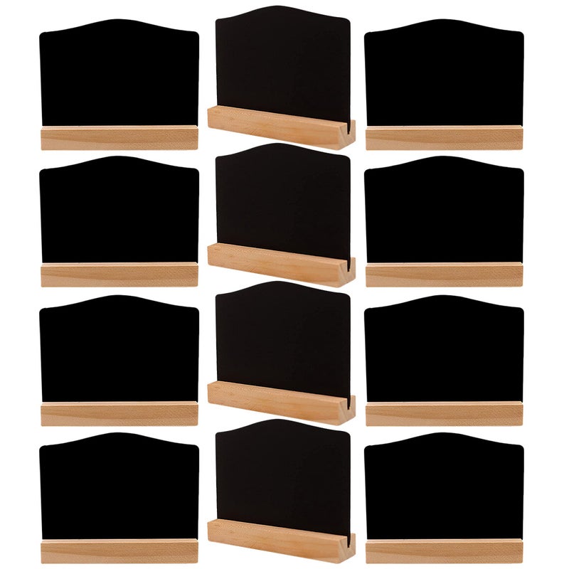 Small chalk boards with stands for table numbers and daily messages, durable wood base - Image 1