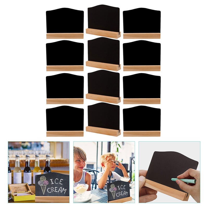 Small chalk boards with stands for table numbers and daily messages, durable wood base - Image 4
