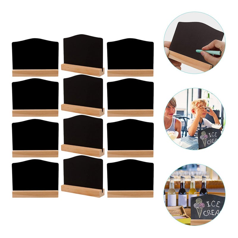 Small chalk boards with stands for table numbers and daily messages, durable wood base - Image 3