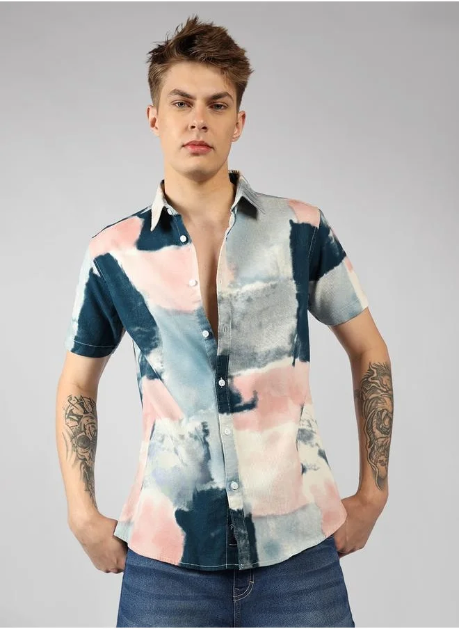 دينيس لينغو Men's Regular Fit Multi-Color Casual Shirt