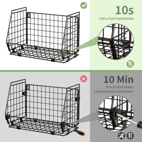 GGIU Wire Fruit Basket for Kitchen Storage: Hanging and Counter Basket for Vegetable Produce - Potato and Onion Storage for Pantry 3 Pack - Image 3