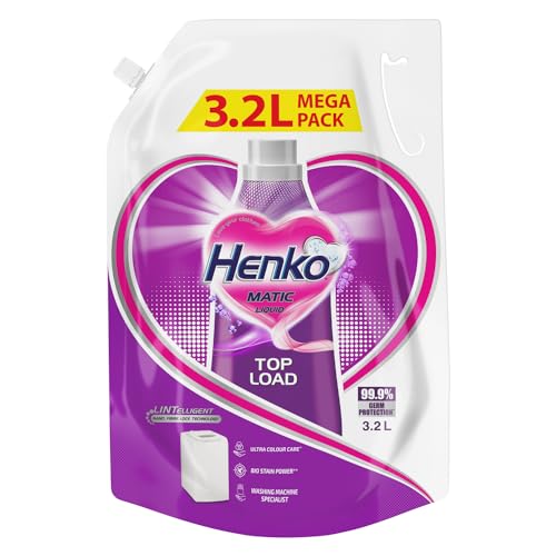 Henko Matic Top Load Liquid Detergent - 3.2L Refill Pouch with Nano Fiber Lock Technology, 99.9% Germ Protection, Bio Stain Power & Ultra Color Care which maintains the Newness, Color & Shine - Image 1