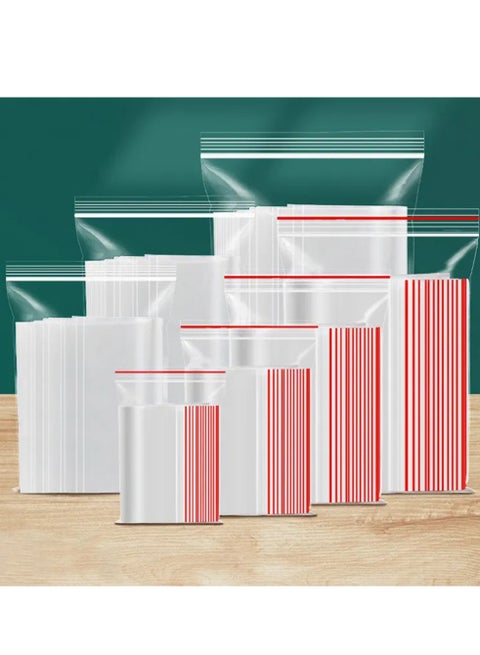Reusable Plastic Food Storage Bags, Easily store food and all belongings, Transparent, Zipper Closure, Waterproof, Smell Proof, Portable, Durable, Single Material Construction with Built-in Zipper, Different Sizes And Numbers Of Pices