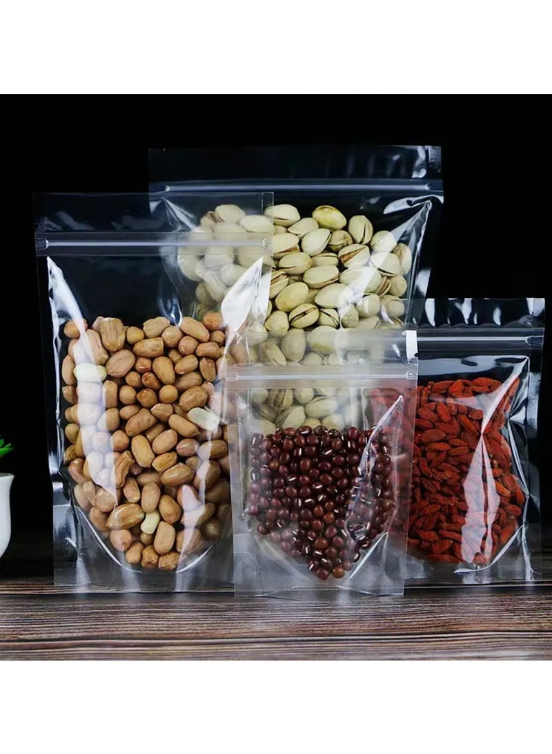 Reusable Plastic Food Storage Bags, Easily store food and all belongings, Transparent, Zipper Closure, Waterproof, Smell Proof, Portable, Durable, Single Material Construction with Built-in Zipper, Different Sizes And Numbers Of Pices