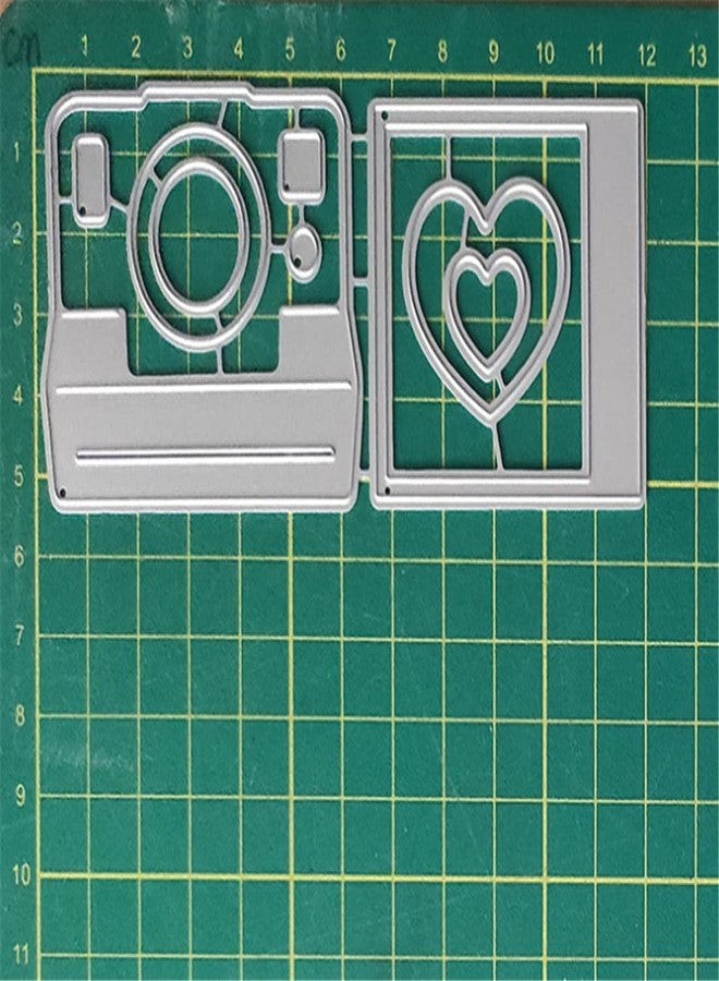 Mvchifay Cutting Dies Metal Stencils Scrapbooking Tool DIY Craft Carbon Steel Embossing Template for Paper Card Making (''Camera & Hearts- 5.4x12cm''), XKAI01075 - Image 2