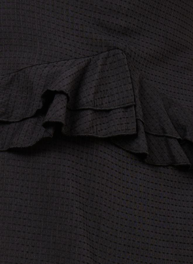 Styli Textured Ruffle Front Slit Detail Maxi Skirt - Image 3