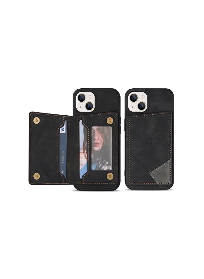 PROMASS 14 Pro Max Case with Card Holder Purse Wallet Case for Women Men Small Phone Pouch Travel Bag iPhone 14 Pro Max Case Slim Protective PU Leather Back Cover Kickstand Folding Purse Black - Image 2