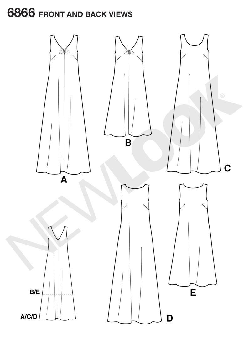 New Look Sewing Pattern 6866 Misses Dresses, Size A (S-M-L-XL) - Image 2