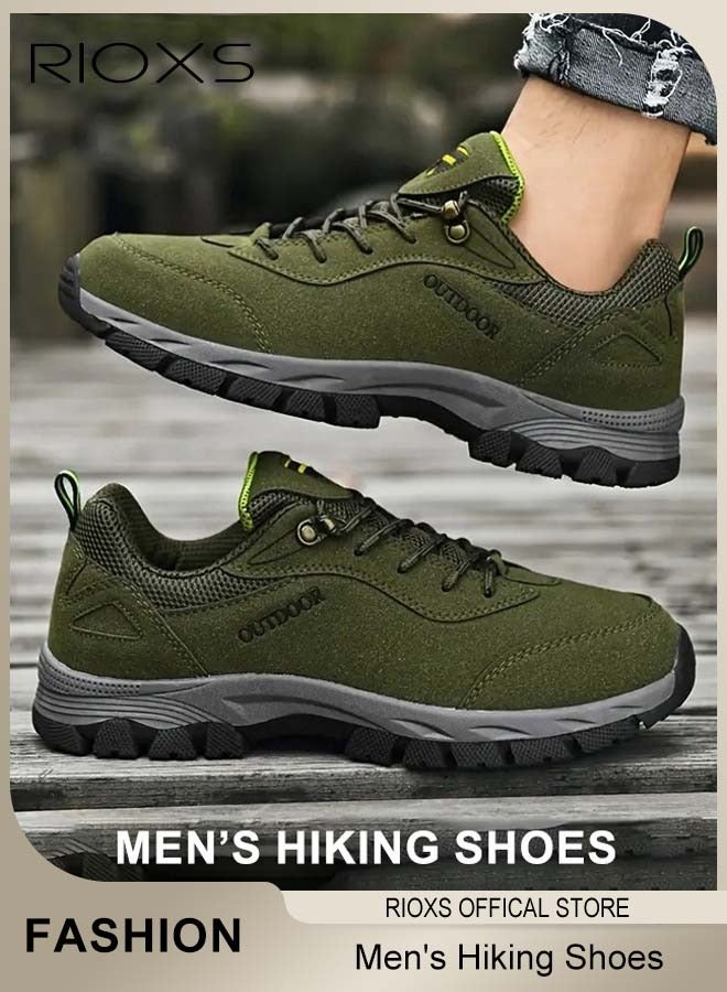 RIOXS Men's Casual Hiking Shoes, Outdoor Travel Sports Shoes, Breathable Trekking Fitness Sneakers, Lightweight Walking Jogging Shoes, Non-Slip Camping Climbing Shoe For Men, Waterproof Trainers, Mens Athlesiure Trainers  - Image 2