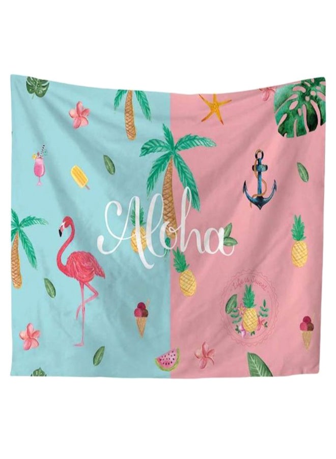 Flamingo And Tree Printed Decorative Tapestry Multicolour 150 x 130centimeter - Image 1