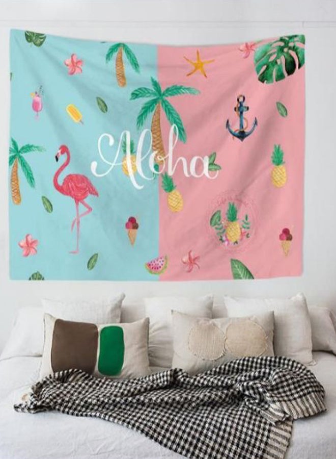 Flamingo And Tree Printed Decorative Tapestry Multicolour 150 x 130centimeter - Image 2