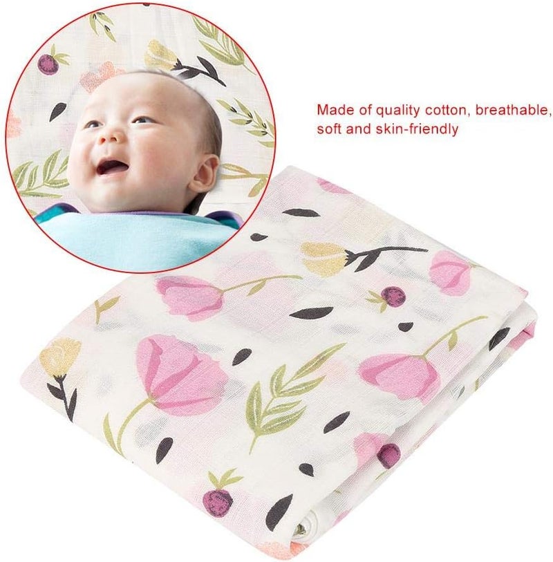 klarako Baby Cotton Blanket, Breathable Newborn Swaddle Muslin Blanket Baby Infant Soft Bath Towel Wrap Cloth 120 * 120cm(#4) - Image 2
