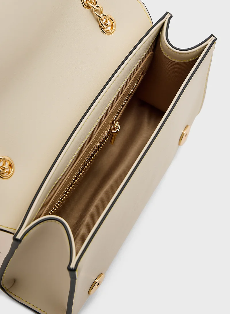 Love Moschino Logo Detailed Flap Over Crossbody