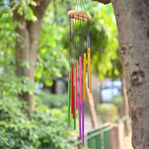 Hindcraft Wind Chimes for Home Décor – Positive Energy Decoration for Living Room, Bedroom, and Balcony | Housewarming Gifts, Stylish Showpieces, and Gift Items for Women, Multicolor 12-Pipe - Image 3