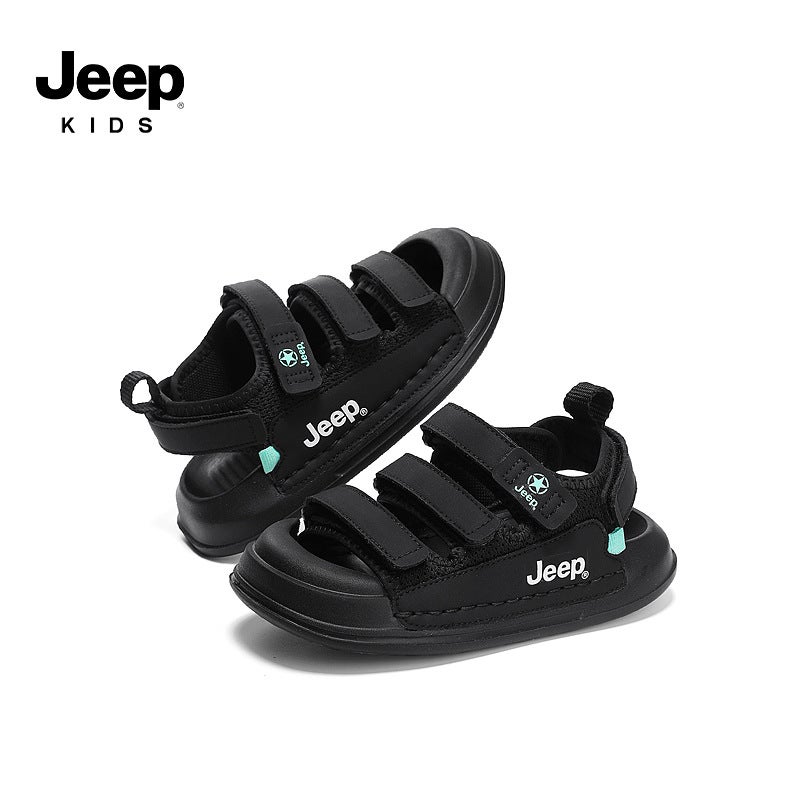 Jeep Boys Baotou Sandals Summer Summer 2023 New Style Middle And Large Children'S Soft Sole Non-Slip Children'S Sports Beach Shoes - Image 1
