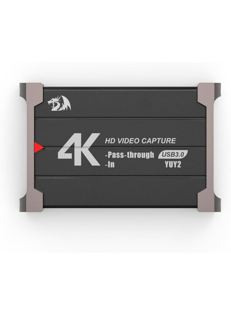 ريدراجون بطاقة التقاط فيديو VC321 بدقة 4K، USB 3.0، التقاط فيديو بدقة 1080 بكسل بمعدل 60 إطارًا في الثانية، منفذ HDMI بدقة 4K، بث بدون تأخير، متوافقة مع أنظمة Windows/Mac، التقاط ألعاب لأجهزة PS5 وXbox وNS وDSLR وOBS - Image 4