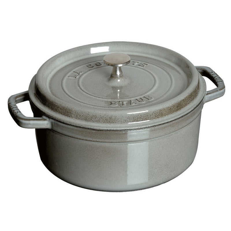 Staub Cast Iron 55qt Round Cocotte  Graphite Grey Made in France