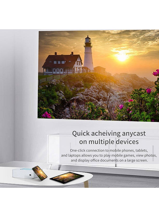 V10 Portable LCD LED Projector Android 9.0 Smart Home Theater White
