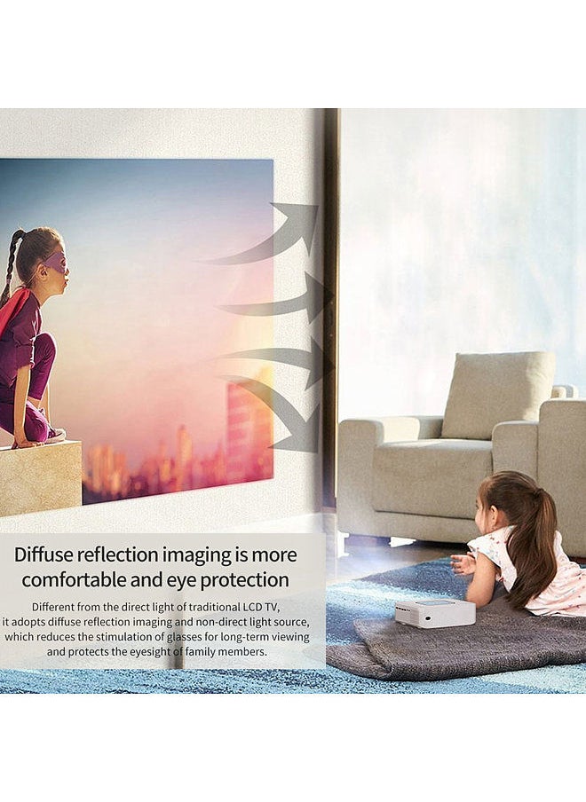 V10 Portable LCD LED Projector Android 9.0 Smart Home Theater White
