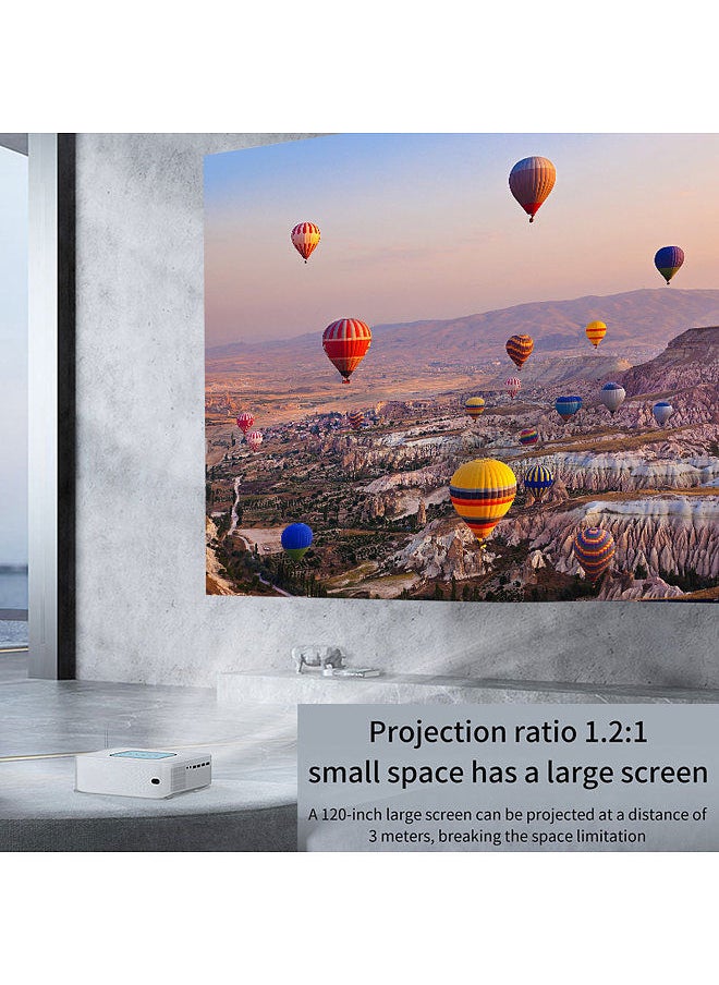 V10 Portable LCD LED Projector Android 9.0 Smart Home Theater White