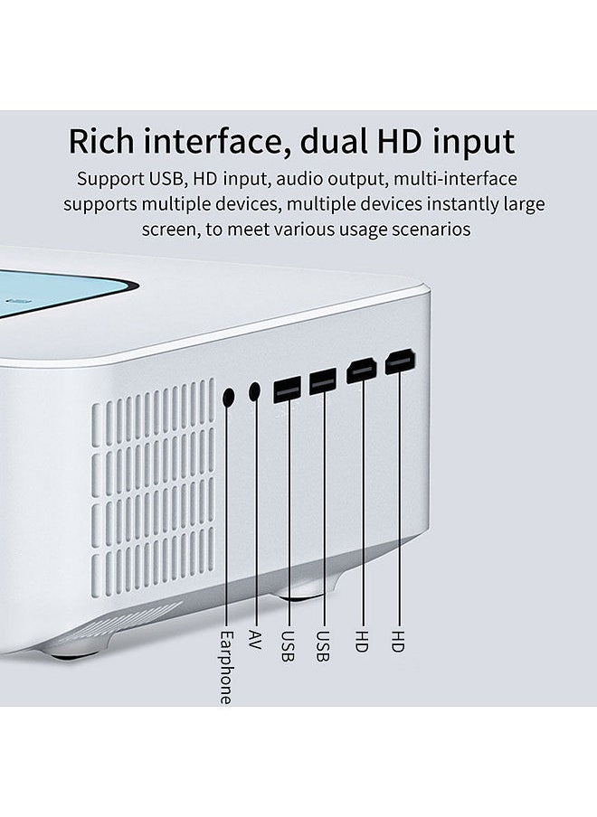 V10 Portable LCD LED Projector Android 9.0 Smart Home Theater White
