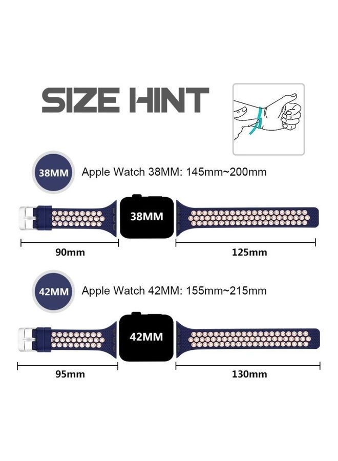 NIBEMINENT Ethnic Replacement Watchband For Apple Watch Series 1/2/3/4/5/6/7/SE 42-44-45mm Blue/Pink - Image 5