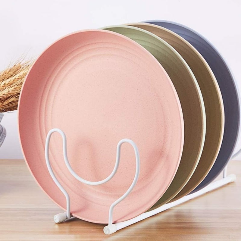 PUPOPIK Unbreakable Wheat Straw Plates 9 inch Reusable Set of 4 Dishwasher Safe BPA Free Perfect for Kitchen Outdoor Picnic - Image 5