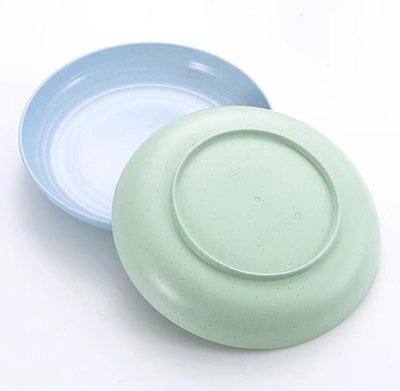 PUPOPIK Unbreakable Wheat Straw Plates 9 inch Reusable Set of 4 Dishwasher Safe BPA Free Perfect for Kitchen Outdoor Picnic - Image 4